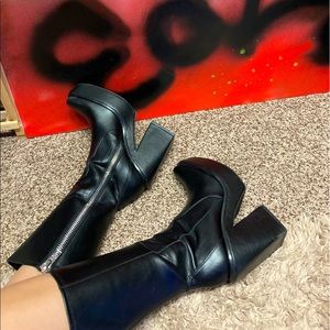 Platform mid calf boots!!! Only worn once